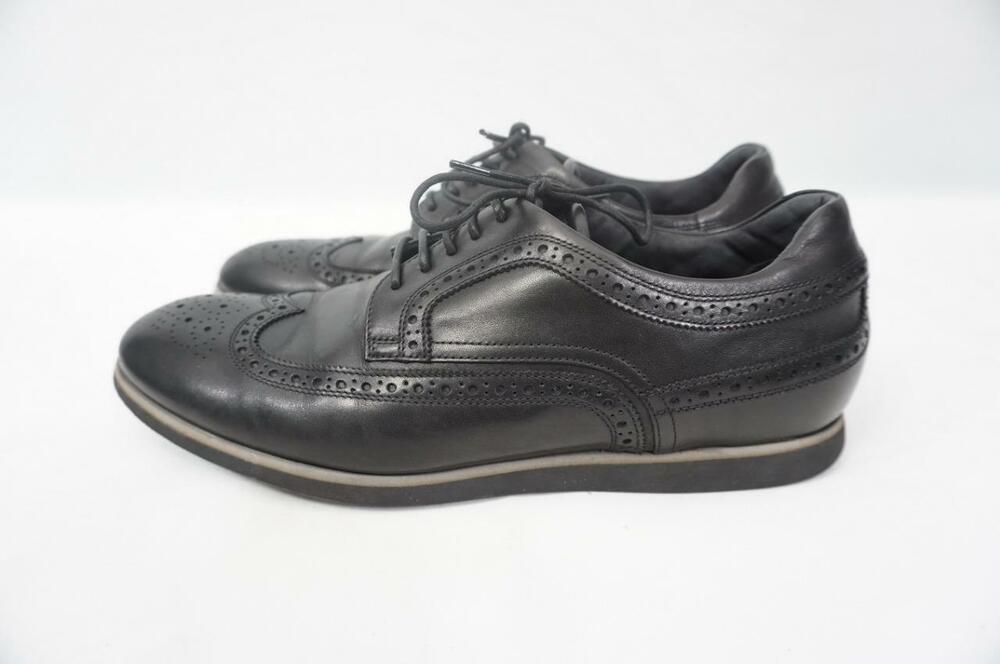 HUGO BOSS PEGASO DERBY USED 43 BLACK LEATHER BROGUE OXFORDS/DRESS SHOES ITALY